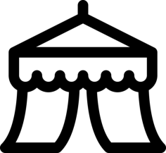 Circus Tent Line Art Svg Vector, Free Vectors File